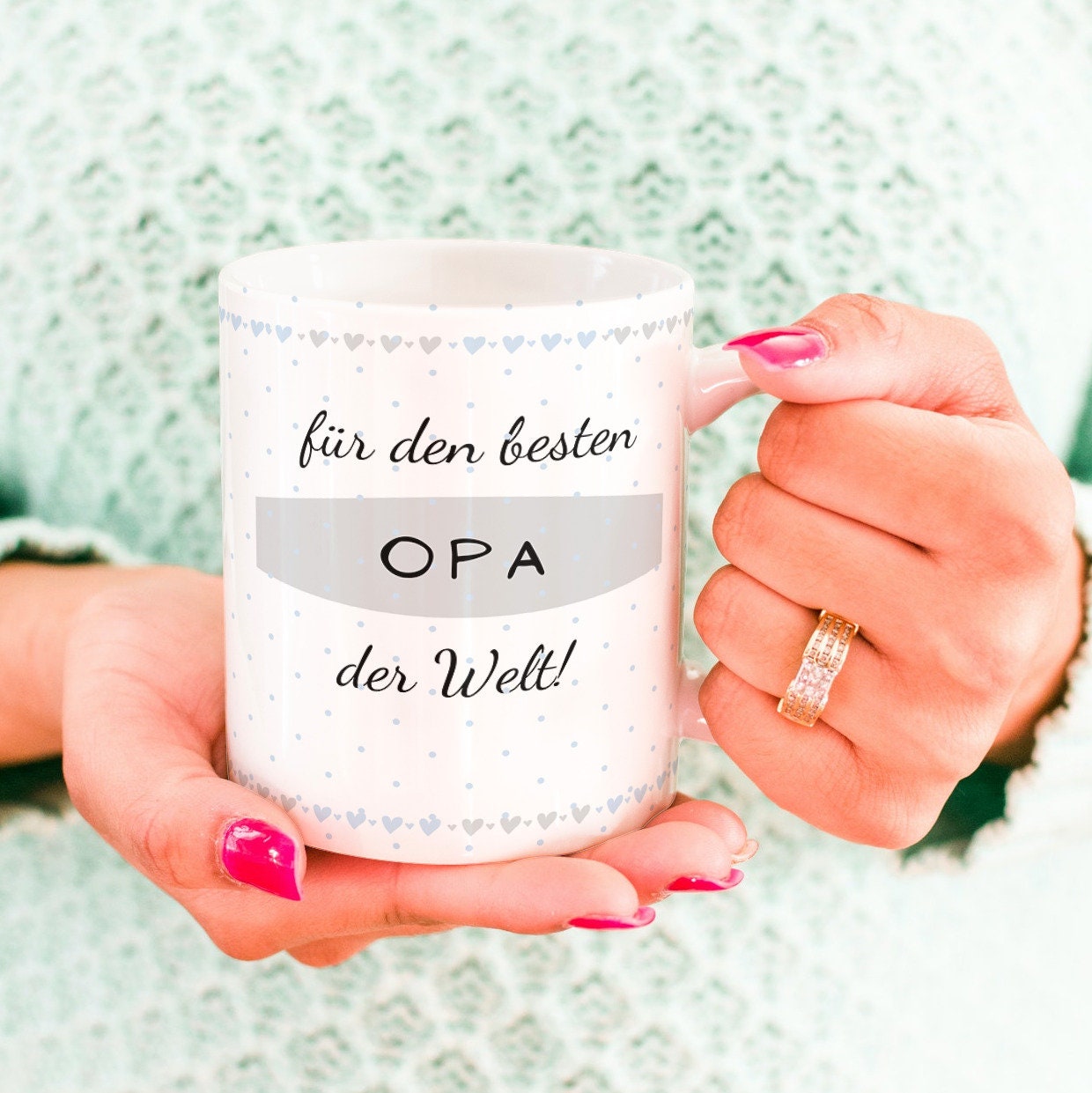 Personalisierte Tasse für den besten Opa der Welt | mit Wunschtext | Kaffeetasse Namenstasse | Geschenkidee | Individuell bedruckt