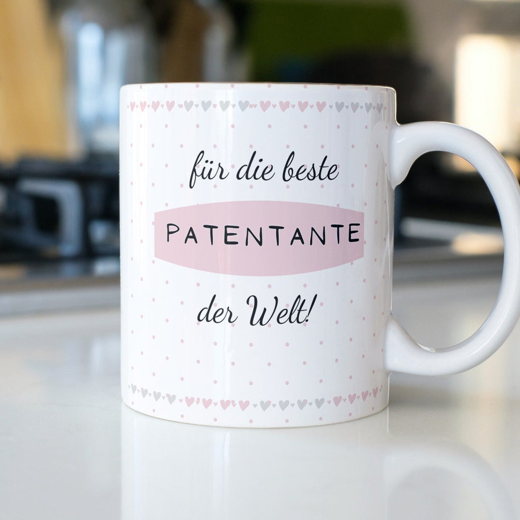 Personalisierte Tasse für die beste Patentante der Welt, Taufpatin | Kaffeetasse Namenstasse | Geschenkidee | Individuell bedruckt