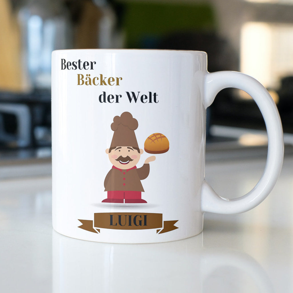 Tasse für Bäcker, Konditoren | Kaffeetasse Namenstasse | Geschenkidee | Individuell bedruckt - GlamourDesign