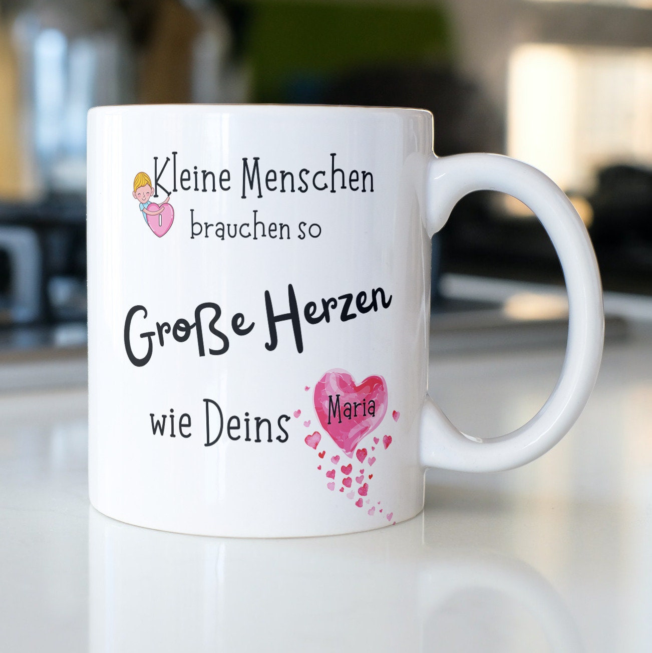 Personalisiert Tasse für Erzieher| Abschied | Dankeschön| Namenstasse | Kleine Menschen brauchen...