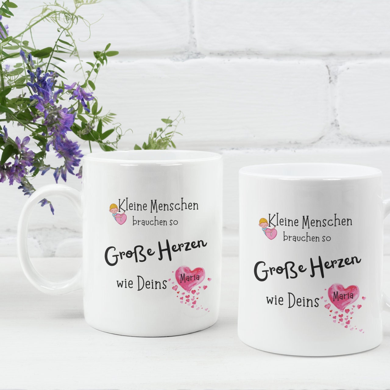 Personalisiert Tasse für Erzieher| Abschied | Dankeschön| Namenstasse | Kleine Menschen brauchen...