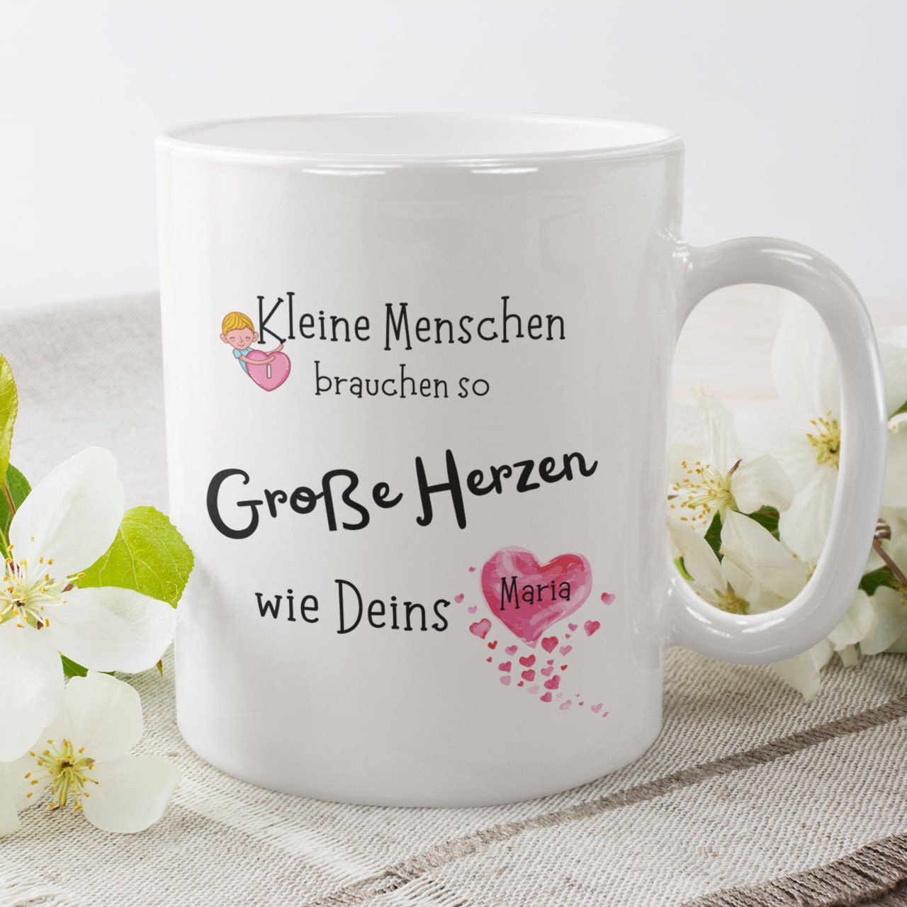 Personalisiert Tasse für Erzieher| Abschied | Dankeschön| Namenstasse | Kleine Menschen brauchen...