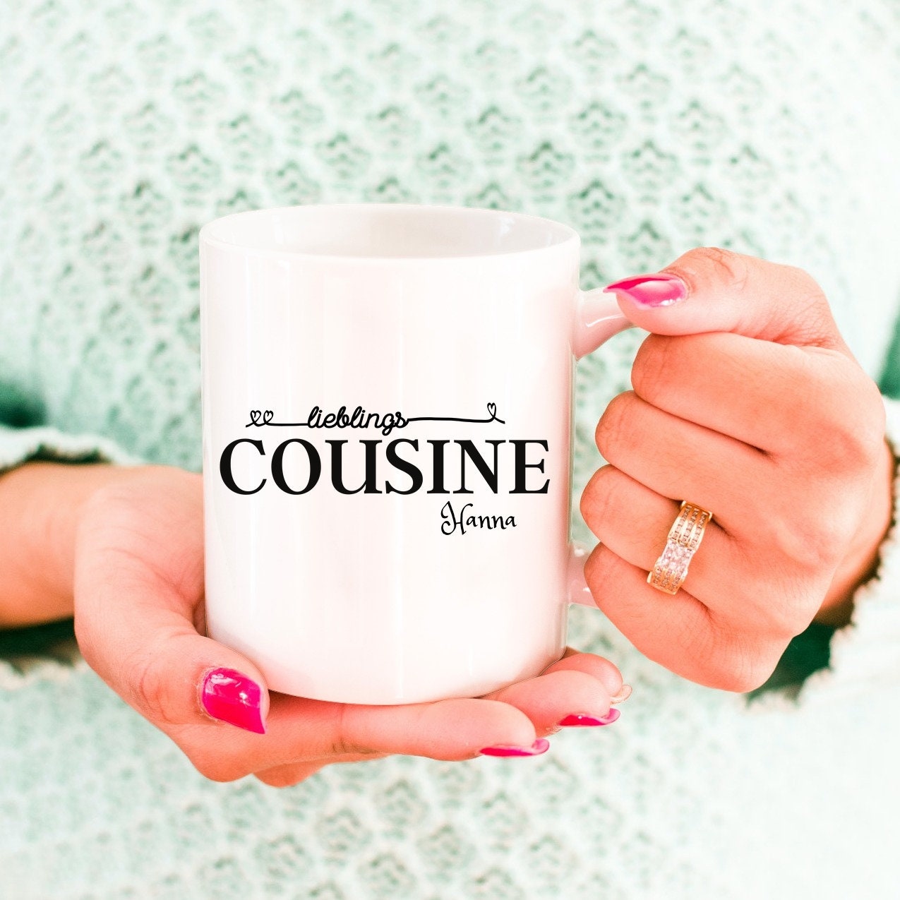 Tasse für die Cousine| Lieblingscousine Geschenk|personalisierbar mit Namen