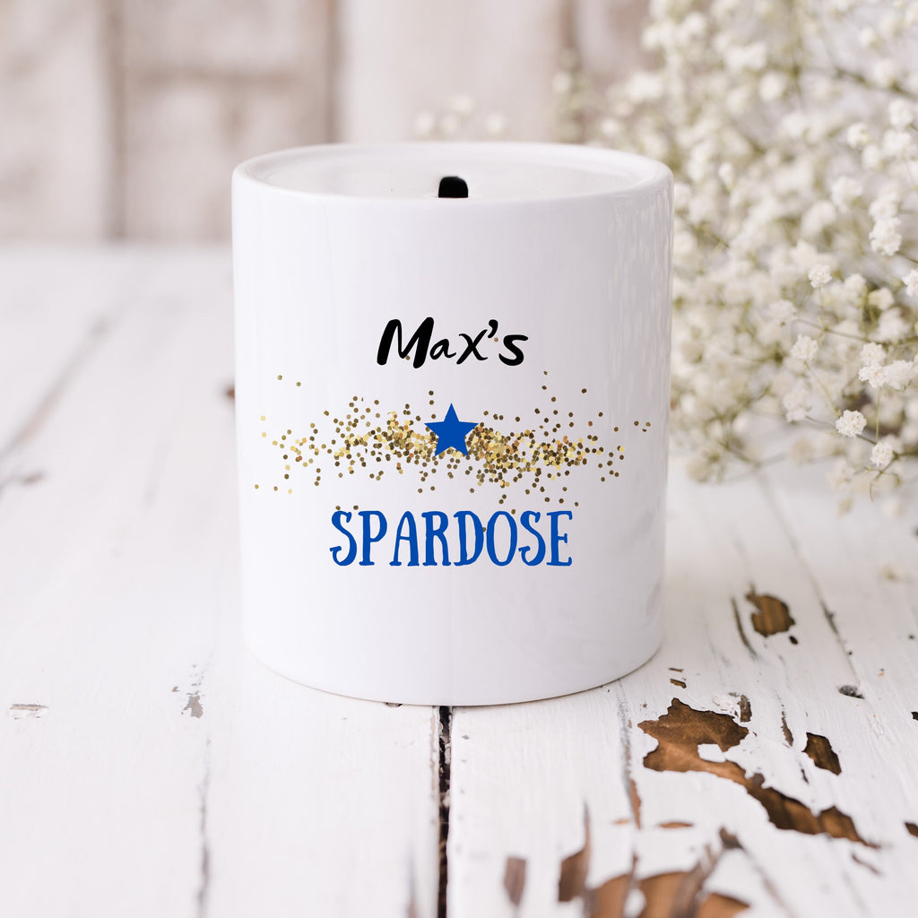 Spardose | Sparbüchse für Kinder| Personalisierbar mit Namen | Mädchen| Jungen - GlamourDesign