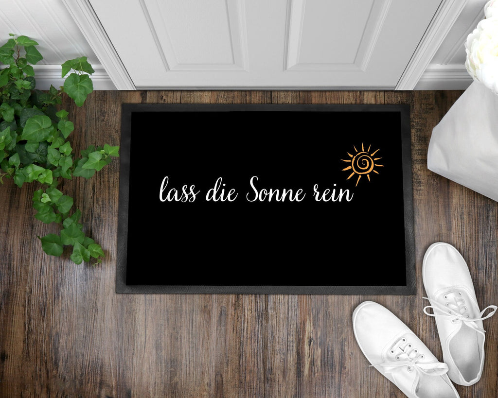 Fußmatte | Lass die Sonne rein| rutschfest & waschbar| schwarz | Indoor - GlamourDesign