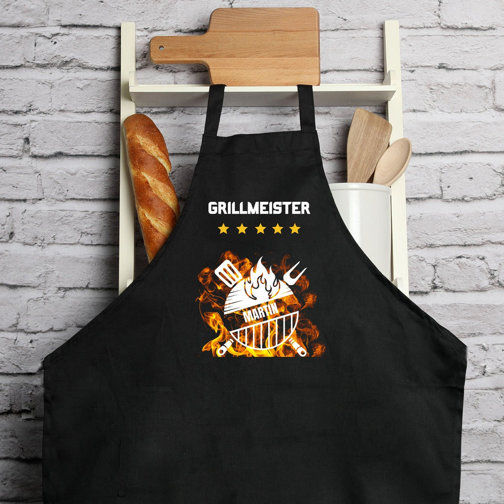 Kochschürze Mann| Grillschürze| Backschürze| Schürze| personalisiert mit Namen| Grillmeister - GlamourDesign