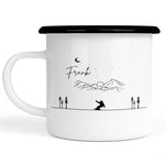 Lade das Bild in den Galerie-Viewer, Emaille Tasse| Becher| Berge mit Snowboarder | personalisierbar mit Namen
