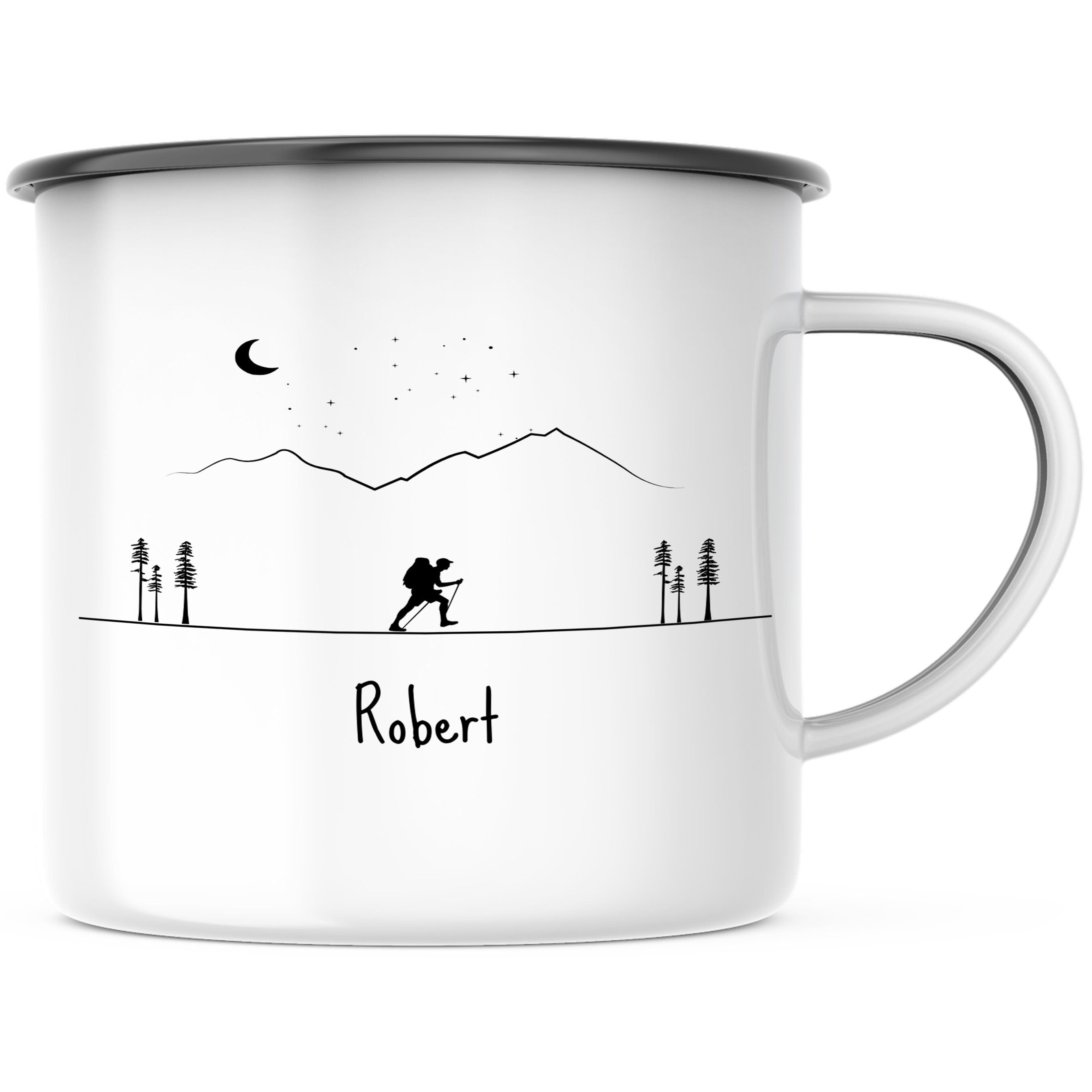 Emaille Tasse| Becher| Berge | Wandern | personalisierbar mit Namen