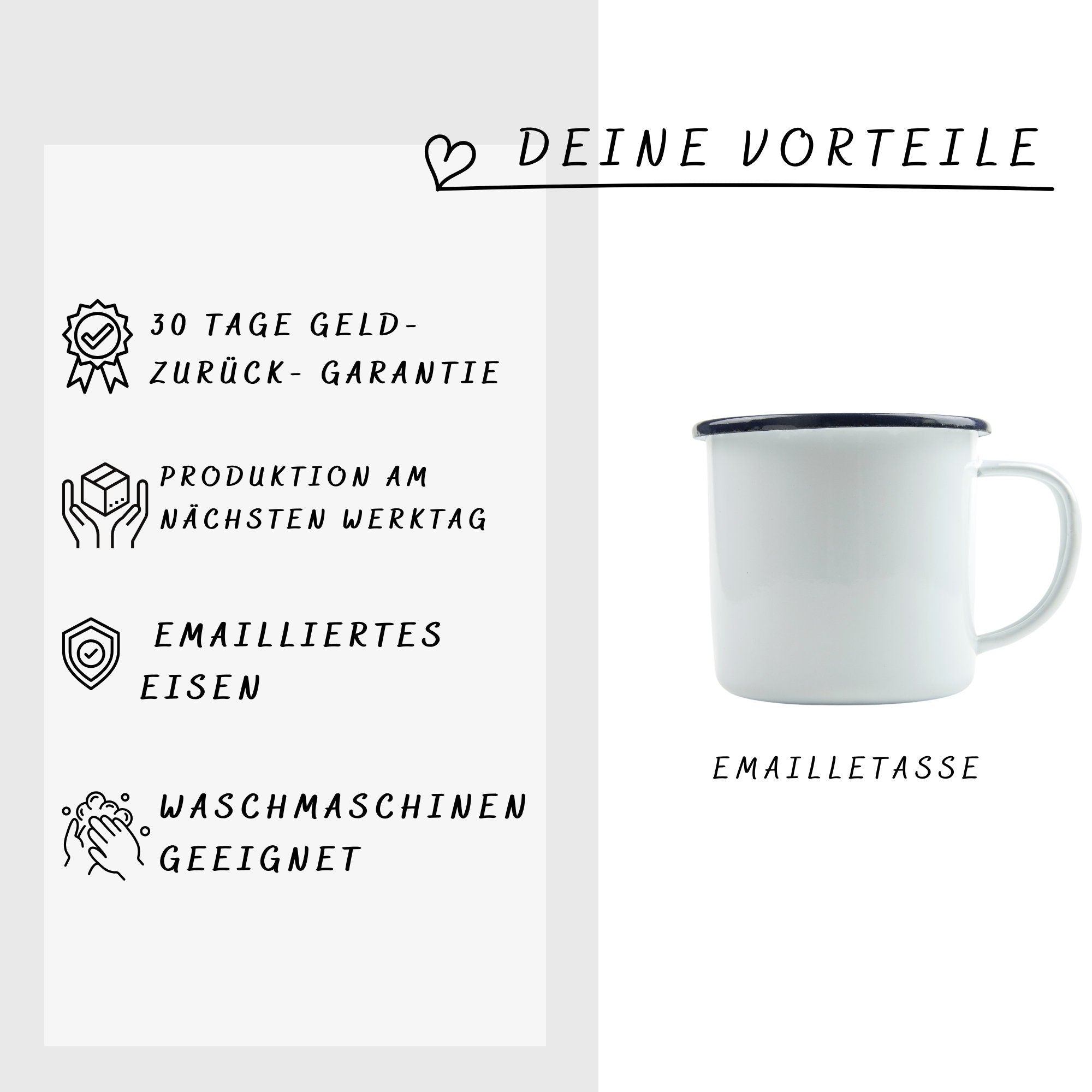 Emaille Tasse in Mint| Tasse mit lustigem Motiv für Rentner|