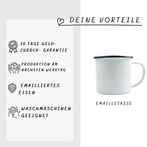 Emaille Tasse in Mint Tasse für Erzieherin Abschiedsgeschenk mit Wunschnamen