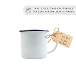 Lade das Bild in den Galerie-Viewer, Emaille Tasse in Mint| Becher für Camper|Wandern|personalisiert mit deinem Wunschnamen| beidseitig bedruckt
