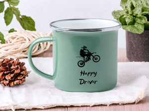 Emaille Tasse in Mint| Motorcross| Motorradfahrer| mit Wunschname