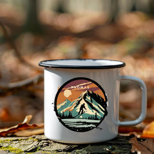 Emaille Tasse ski geschenk personalisierbar mit Namen Geburtstagsgeschenk mit Wunschname Weihnachten Becher personalisiert Skifahrer Tasse