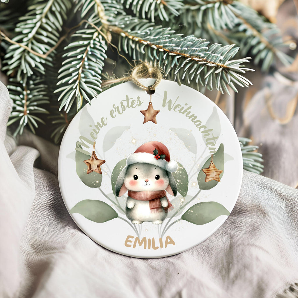 Personalisierte Weihnachtskugel mit Kindername – Individueller Christbaumschmuck bedruckt – Weihnachtsdeko Geschenk mit Namen