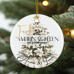 Lade das Bild in den Galerie-Viewer, Personalisierter Weihnachtsbaumanhänger mit Familiennamen Individueller Christbaumschmuck bedruckte Weihnachtsdeko Geschenk mit Wunschtext
