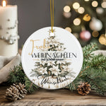 Lade das Bild in den Galerie-Viewer, Personalisierter Weihnachtsbaumanhänger mit Familiennamen Individueller Christbaumschmuck bedruckte Weihnachtsdeko Geschenk mit Wunschtext
