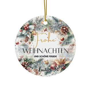 Personalisierter Weihnachtsbaumanhänger mit Familiennamen Individueller Christbaumschmuck bedruckte Weihnachtsdeko Geschenk mit Wunschtext