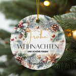 Lade das Bild in den Galerie-Viewer, Personalisierter Weihnachtsbaumanhänger mit Familiennamen Individueller Christbaumschmuck bedruckte Weihnachtsdeko Geschenk mit Wunschtext
