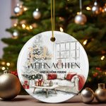 Lade das Bild in den Galerie-Viewer, Personalisierter Weihnachtsbaumanhänger mit Familiennamen Individueller Christbaumschmuck bedruckte Weihnachtsdeko Geschenk mit Wunschtext
