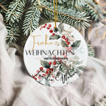 Lade das Bild in den Galerie-Viewer, Personalisierter Weihnachtsbaumanhänger mit Familiennamen Individueller Christbaumschmuck bedruckte Weihnachtsdeko Geschenk mit Wunschtext
