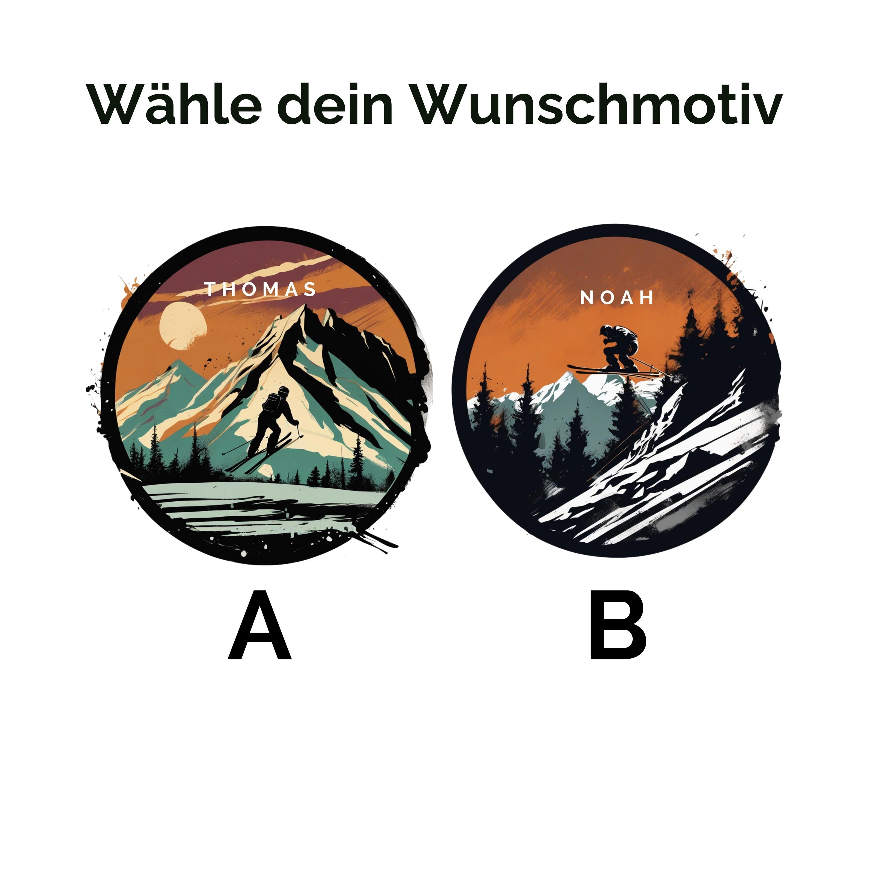 Emaille Tasse ski geschenk personalisierbar mit Namen Geburtstagsgeschenk mit Wunschname Weihnachten Becher personalisiert Skifahrer Tasse