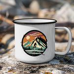 Lade das Bild in den Galerie-Viewer, Emaille Tasse ski geschenk personalisierbar mit Namen Geburtstagsgeschenk mit Wunschname Weihnachten Becher personalisiert Skifahrer Tasse
