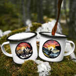 Lade das Bild in den Galerie-Viewer, Emaille Tasse motorrad geschenk personalisierbar mit Namen Geburtstagsgeschenk mit Wunschname Weihnachten Becher motorrad biker geschenkidee
