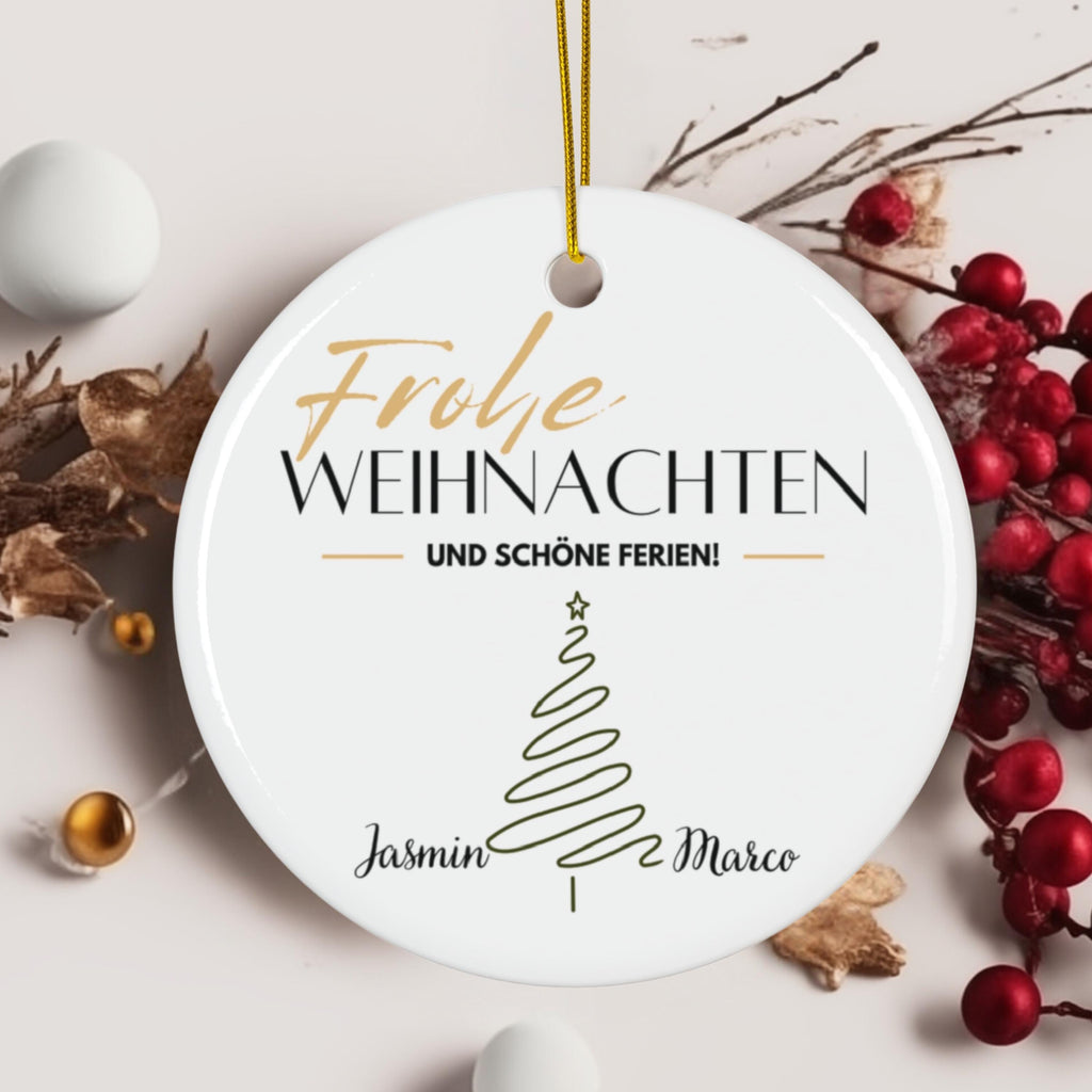 Personalisierter individueller Baumschmuck | Erstes Weihnachten verlobt | Namensornament Geschenk für Paare und Verliebte Ornament