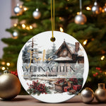 Lade das Bild in den Galerie-Viewer, Personalisierter Weihnachtsbaumanhänger mit Familiennamen Individueller Christbaumschmuck bedruckte Weihnachtsdeko Geschenk mit Wunschtext
