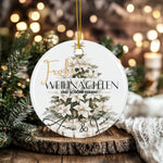 Lade das Bild in den Galerie-Viewer, Personalisierter Weihnachtsbaumanhänger mit Familiennamen Individueller Christbaumschmuck bedruckte Weihnachtsdeko Geschenk mit Wunschtext
