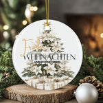 Lade das Bild in den Galerie-Viewer, Personalisierter Weihnachtsbaumanhänger mit Familiennamen Individueller Christbaumschmuck bedruckte Weihnachtsdeko Geschenk mit Wunschtext
