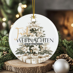 Personalisierter Weihnachtsbaumanhänger mit Familiennamen Individueller Christbaumschmuck bedruckte Weihnachtsdeko Geschenk mit Wunschtext