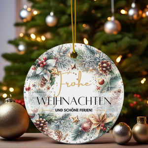 Personalisierter Weihnachtsbaumanhänger mit Familiennamen Individueller Christbaumschmuck bedruckte Weihnachtsdeko Geschenk mit Wunschtext