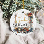 Lade das Bild in den Galerie-Viewer, Personalisierter Weihnachtsbaumanhänger mit Familiennamen Individueller Christbaumschmuck bedruckte Weihnachtsdeko Geschenk mit Wunschtext
