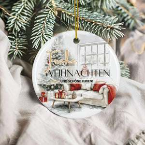 Personalisierter Weihnachtsbaumanhänger mit Familiennamen Individueller Christbaumschmuck bedruckte Weihnachtsdeko Geschenk mit Wunschtext