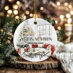 Lade das Bild in den Galerie-Viewer, Personalisierter Weihnachtsbaumanhänger mit Familiennamen Individueller Christbaumschmuck bedruckte Weihnachtsdeko Geschenk mit Wunschtext
