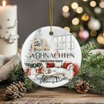 Lade das Bild in den Galerie-Viewer, Personalisierter Weihnachtsbaumanhänger mit Familiennamen Individueller Christbaumschmuck bedruckte Weihnachtsdeko Geschenk mit Wunschtext
