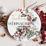 Lade das Bild in den Galerie-Viewer, Personalisierter Weihnachtsbaumanhänger mit Familiennamen Individueller Christbaumschmuck bedruckte Weihnachtsdeko Geschenk mit Wunschtext
