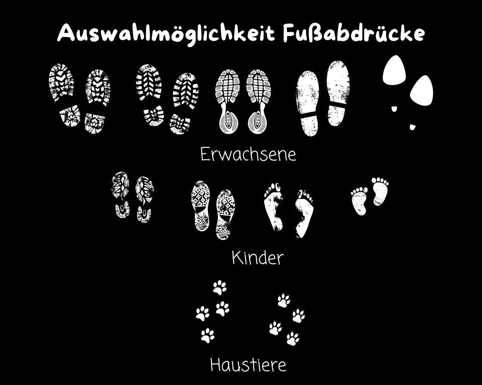 Fußmatte | Familie| anpassbar mit Namen| Fußabdrücke
