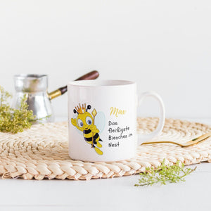 Personalisierte Tasse für fleißige Bienchen l Kaffeetasse Namenstasse Kindertasse | Geschenkidee | Individuell bedruckt