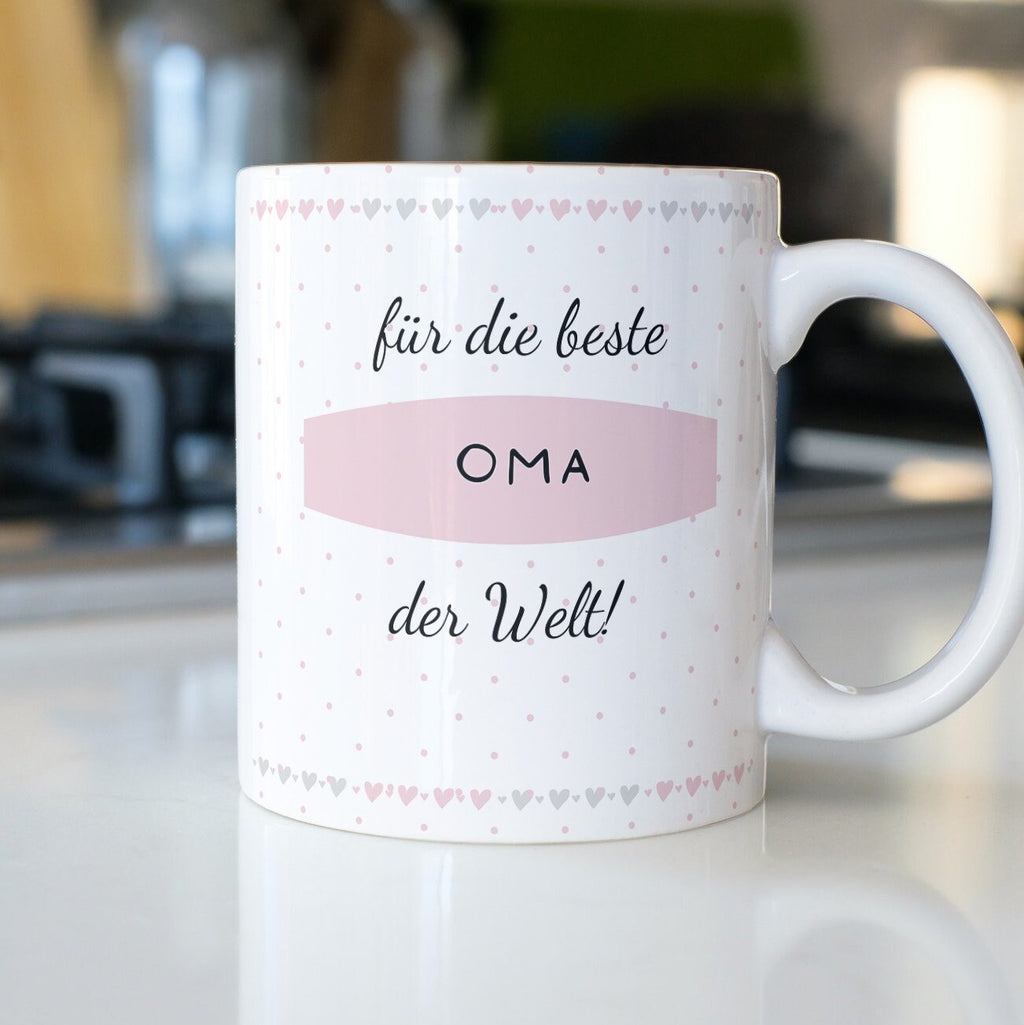 Personalisierte Tasse für beste Oma der Welt | mit Wunschtext | Kaffeetasse Namenstasse | Geschenkidee | Individuell bedruckt