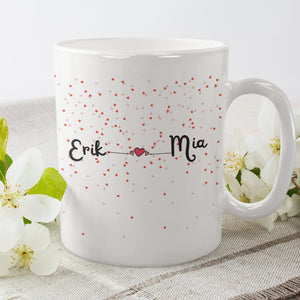 Personalisierte Tasse für die Freundin, Freund, Pärchen, mit niedlichen Herzen |Kaffeetasse Namenstasse | Geschenkidee |Individuell bedruckt
