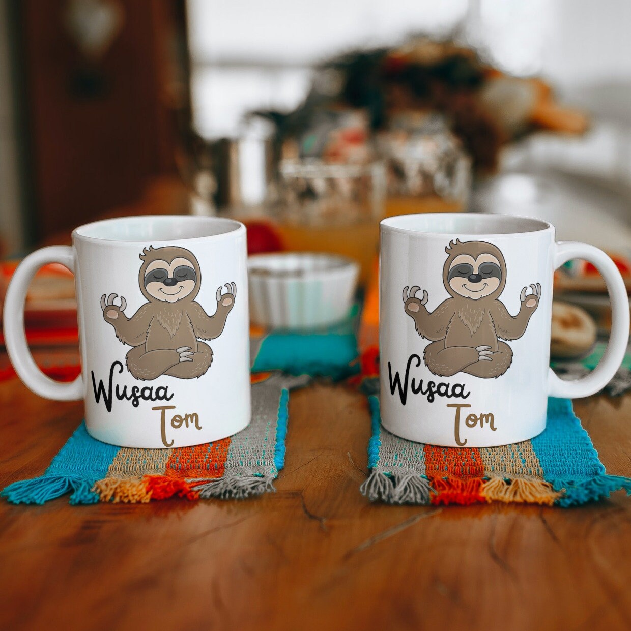 Personalisierte Tasse mit Wusaa Faultier Motiv | Kaffeetasse Namenstasse | Geschenkidee | Individuell bedruckt