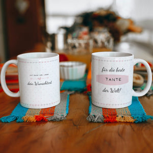 Personalisierte Tasse für die beste Tante der Welt | mit Wunschtext | Kaffeetasse Namenstasse | Geschenkidee | Individuell bedruckt
