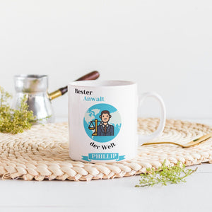Personalisierte Tasse für den besten Anwalt der Welt | Kaffeetasse Namenstasse | Geschenkidee | Individuell bedruckt
