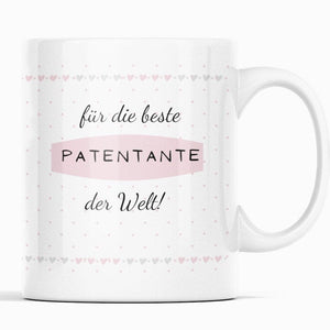 Personalisierte Tasse für die beste Patentante der Welt, Taufpatin |  Kaffeetasse Namenstasse | Geschenkidee | Individuell bedruckt