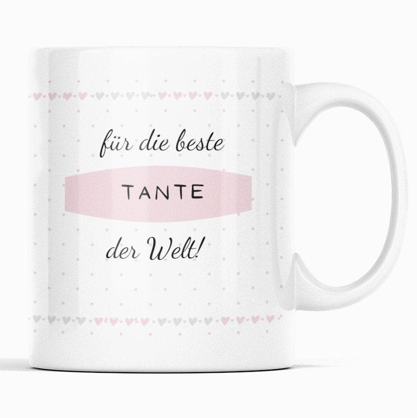Personalisierte Tasse für die beste Tante der Welt | mit Wunschtext | Kaffeetasse Namenstasse | Geschenkidee | Individuell bedruckt