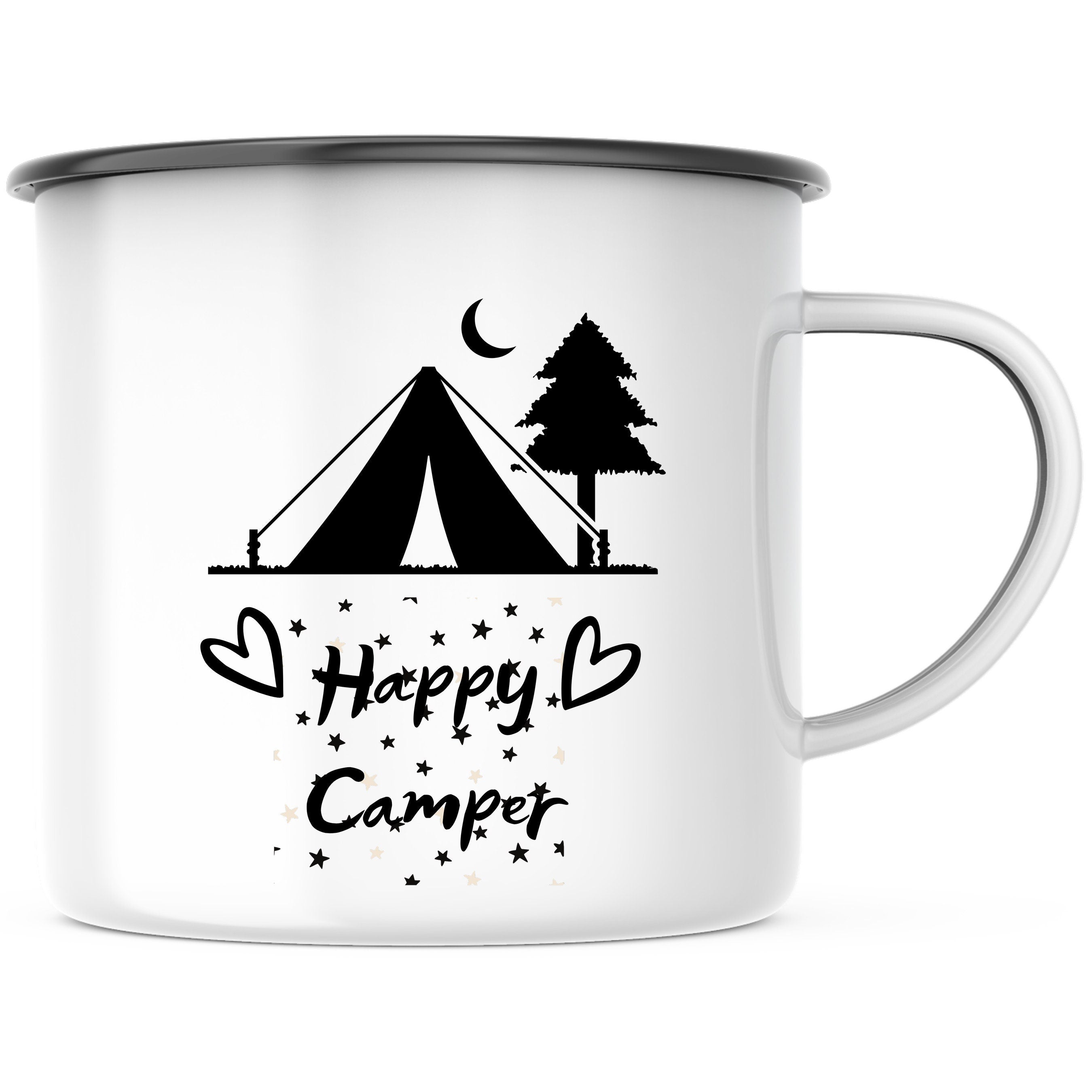 Emaille Tasse| Becher| Happy Camping
