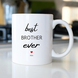 Tasse für den Bruder| Geschenk für den besten Bruder der Welt| Nutrial Facts| Inhaltsangabe| herzliches Motiv| personalisiert mit Namen