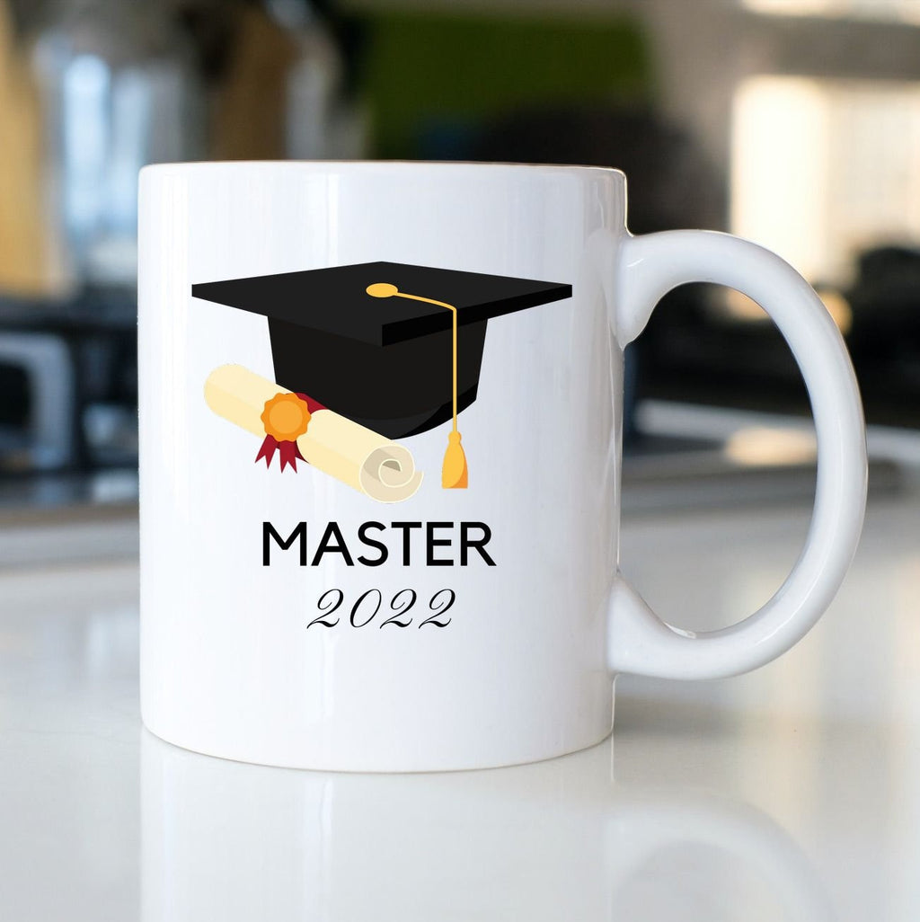 Tasse für den Master Abschluss mit Hut Motiv 2022 |  Kaffeetasse | Geschenkidee | bedruckte Tasse mit Motiv